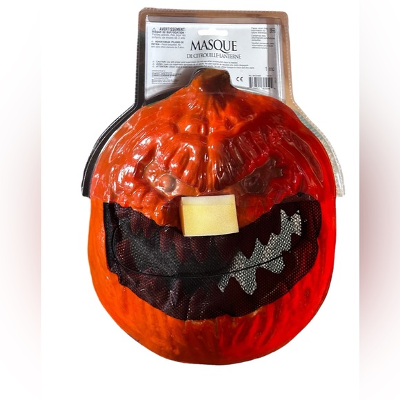 Amscan Scary Jack-O-Lantern Adult Mask NWT Halloween/Dress Up/Costume Party - Picture 2 of 5